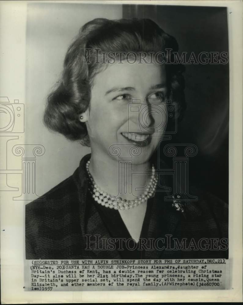 1957 Princess Alexandra, daughter of Britain's Duchess of Kent-Historic Images