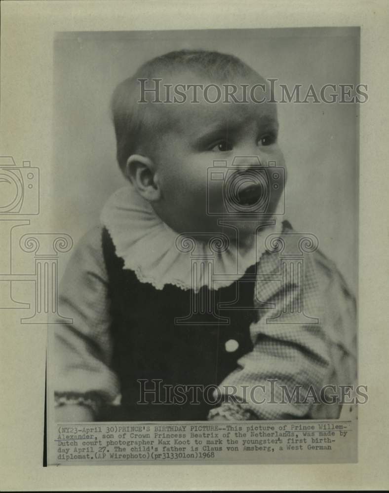 1968 One-year-old Prince Willem Alexander of Netherland-Historic Images