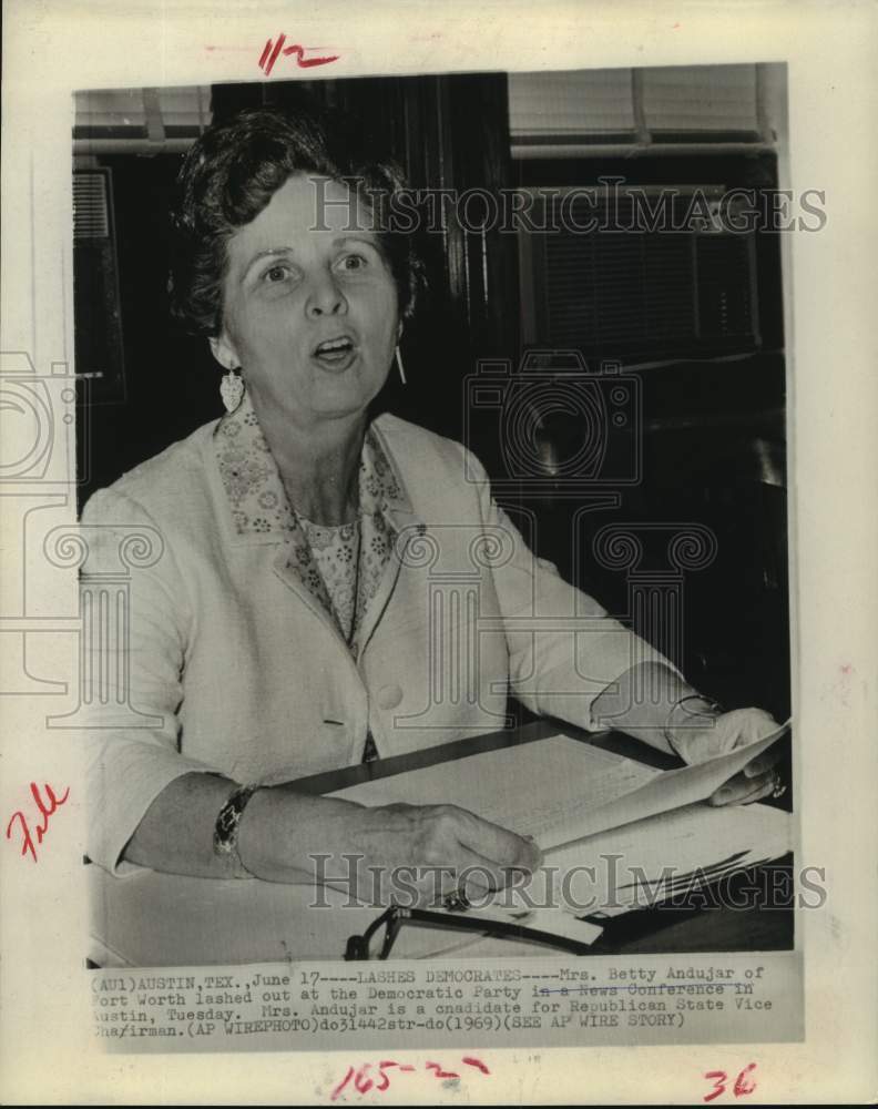 1969 Candidate for Republican State Vice Chairman Betty Andujar-TX-Historic Images