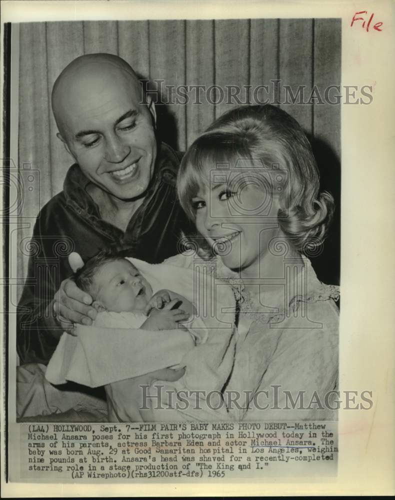 1965 Hollywood&#39;s Barbara Eden an Michael Ansara with son Matthew-Historic Images