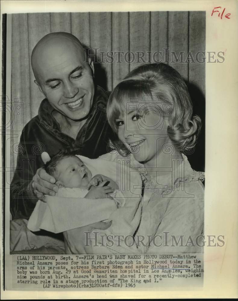 1965 Hollywood's Barbara Eden an Michael Ansara with son Matthew