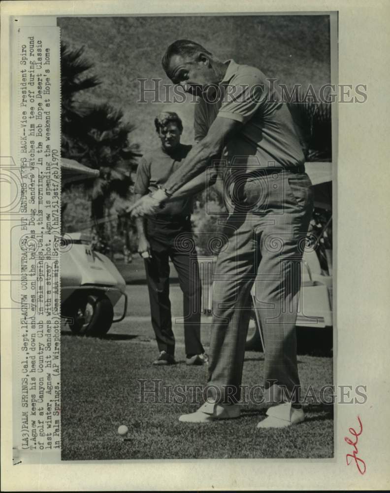 1970 Press Photo Palm Springs-Vice-President Spiro T. Agnew golfing - Historic Images