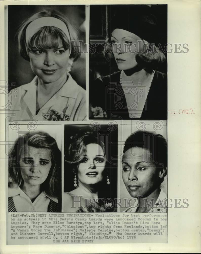 1975 Press Photo Los Angeles-Oscar nominees for best performance by an actress - Historic Images