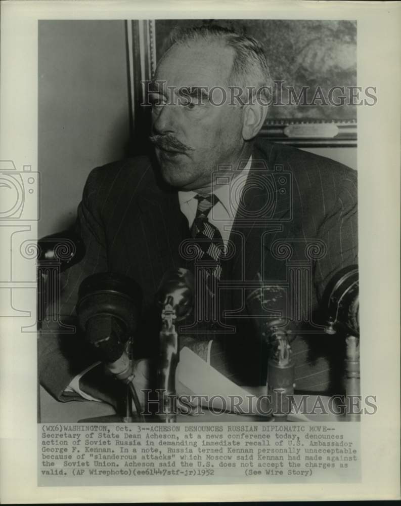 1952 Washington-Secretary of State, Dean Acheson denounces Russia-Historic Images