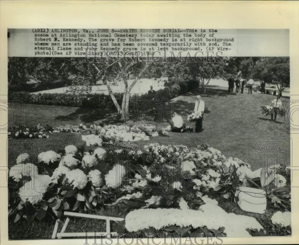 1968 Grave of Robert F. Kennedy - Arlington National Cemetery-Historic Images