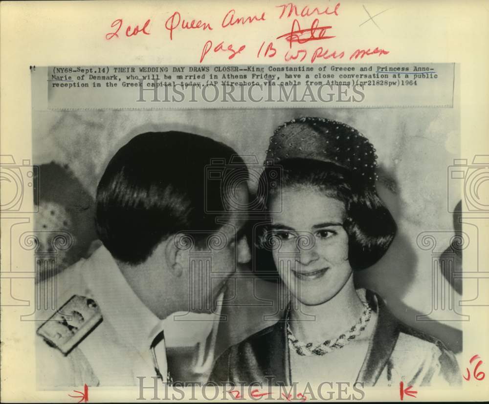 1964 King Constantine,Greece Princess Anne-Marie, Denmark in Greece-Historic Images