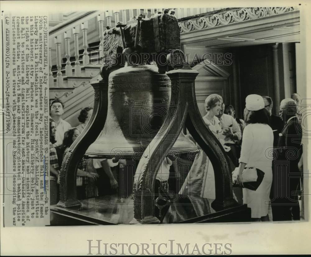 1966 Liberty Bell in Independence Hall on 190th anniversary-Historic Images