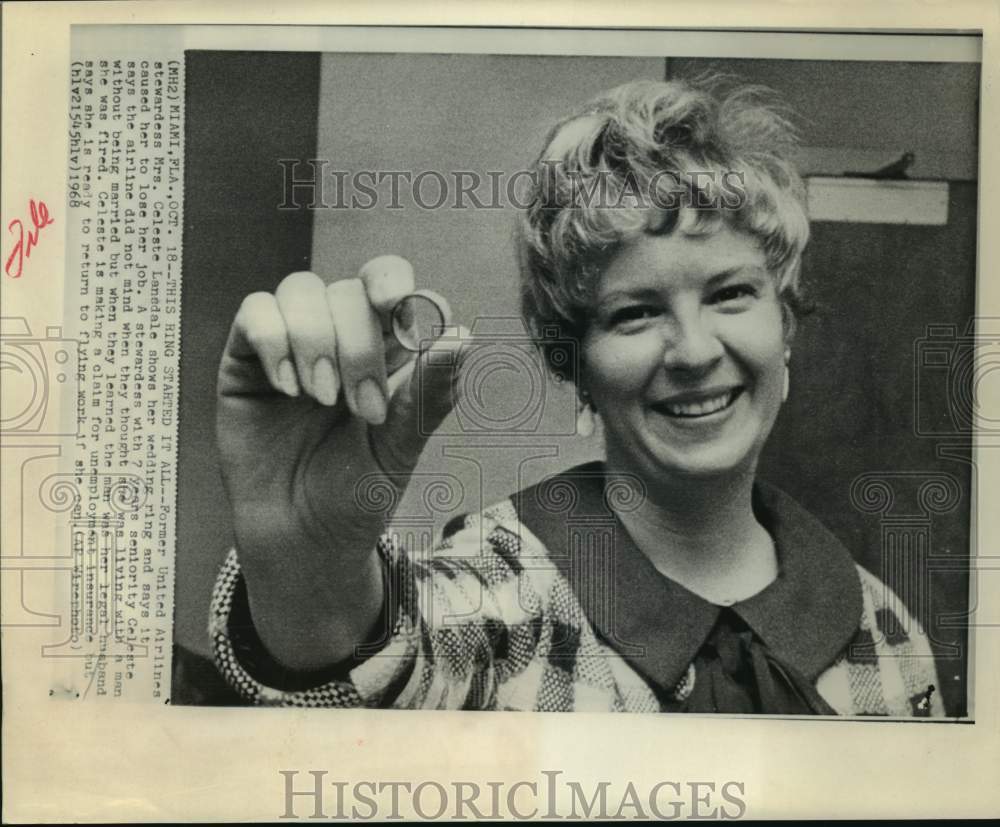 1968 Former United Airlines stewardess Mrs. Celeste Landale, Florida-Historic Images