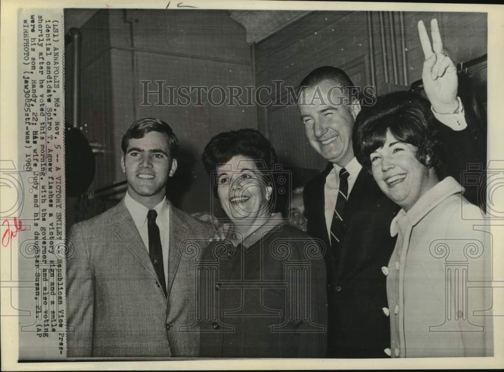 1968 Vice President candidate Spiro Agnew and family vote; Annapolis-Historic Images