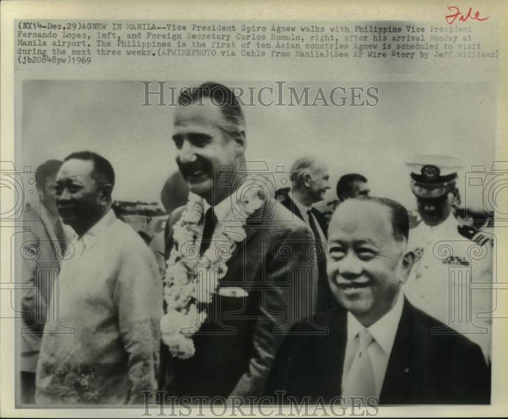 1969 US Vice President meets Philippines govt. officials in Manila.-Historic Images