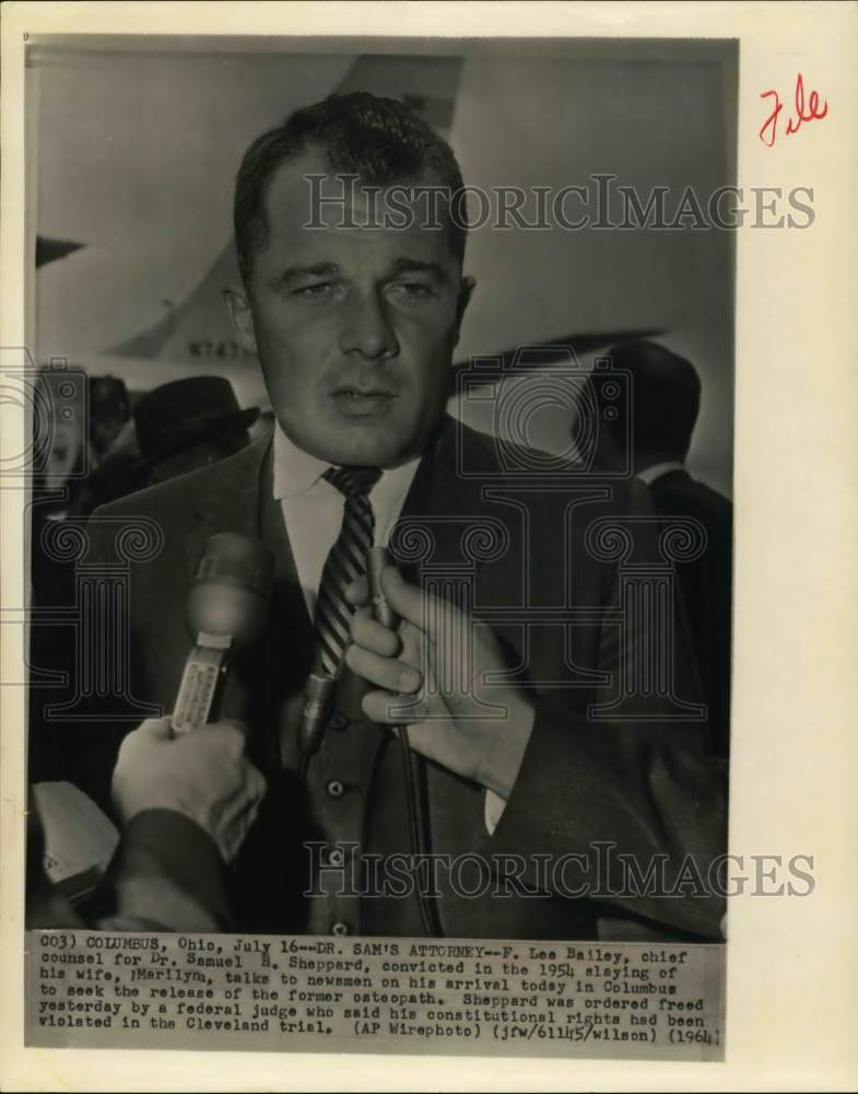 1964 Columbus, Ohio-Dr. Samuel H. Sheppard&#39;s attorney, F. Lee Bailey-Historic Images