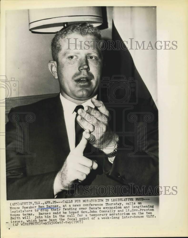 1965 Austin, Tex.-House Speaker Ben Barnes calls for moratorium.-Historic Images
