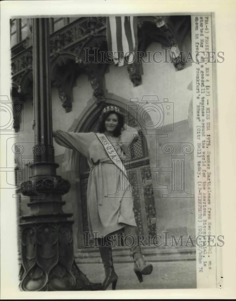 1976 Press Photo Frankfurt-Miss USA 1975 Summer Bartholomew on goodwill tour - Historic Images