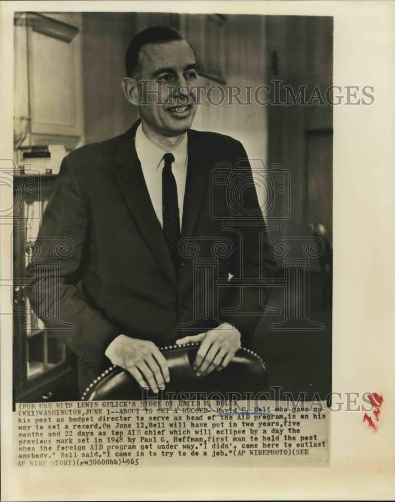 1965 David Bell, head of AID program - Washington-Historic Images