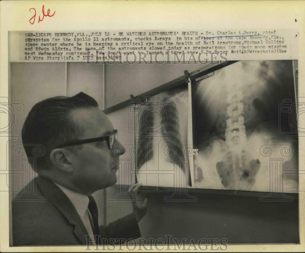 1969 Dr. Charles A. Berry, Apollo 11, Chief Physician, Cape Kennedy-Historic Images