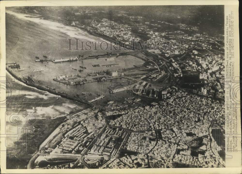1942 Press Photo Casablanca, French Morocco - aerial view - Historic Images