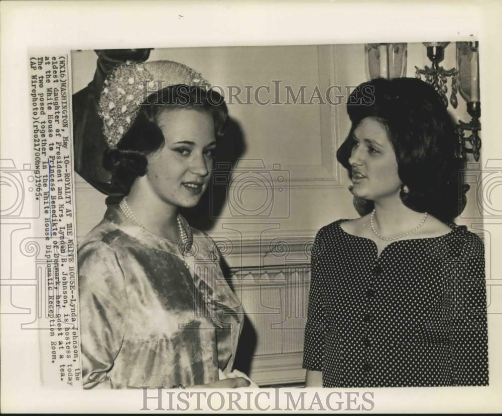 1965 Lynda Johnson hosts Princess Benedikte of Denmark in D.C.-Historic Images