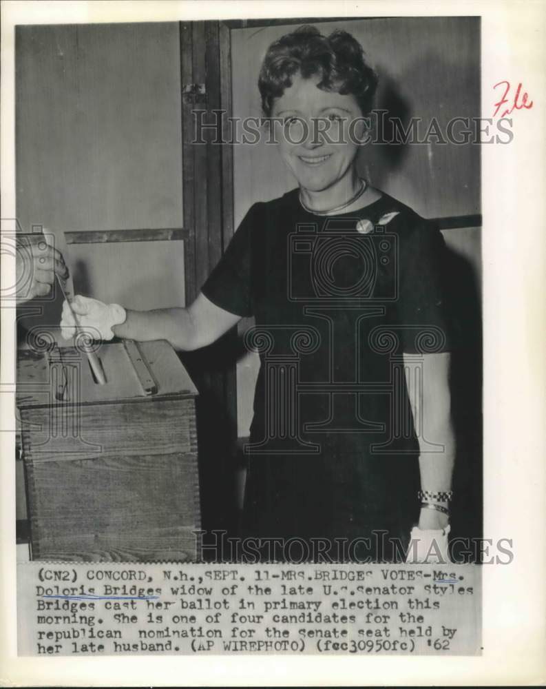 1962 Widow Mrs. Doloris Bridges of Concord, New Hampshire-Historic Images