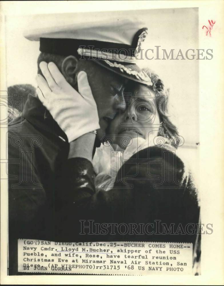 1968 Cmdr Lloyd M. Bucher, Capt.  U.S.S. Pueblo and Wife Rose-Historic Images