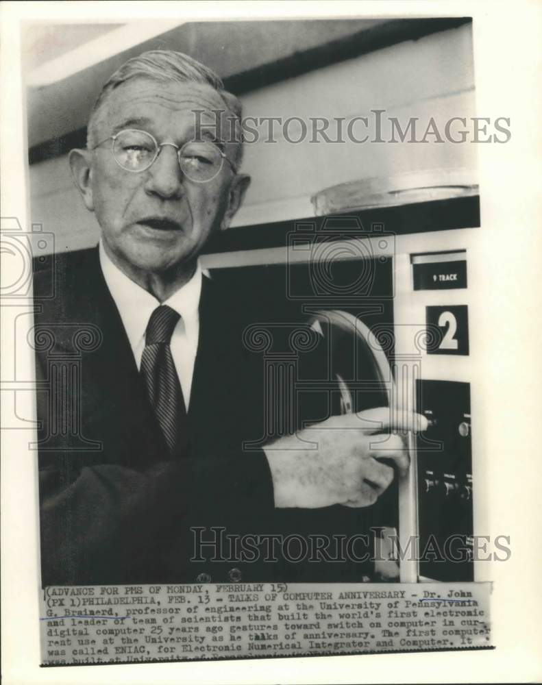 1971 Press Photo Professor at University of Pennsylvania Dr John G Brainerd, PA - Historic Images