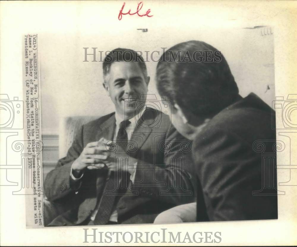 1970 Senator-elect James Buckley meets President Nixon in Washington - Historic Images