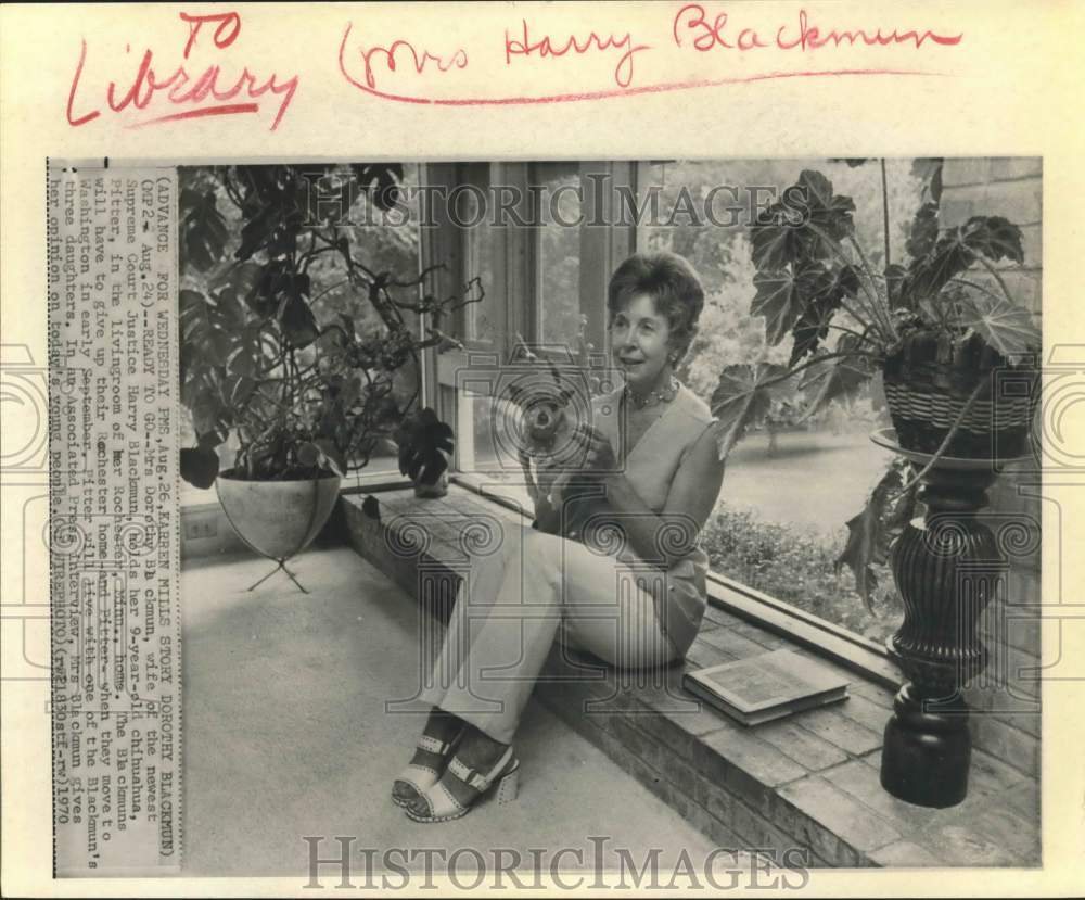 1970 Press Photo Dorothy, wife of Supreme Court Justice Harry Blackmun; NY - Historic Images