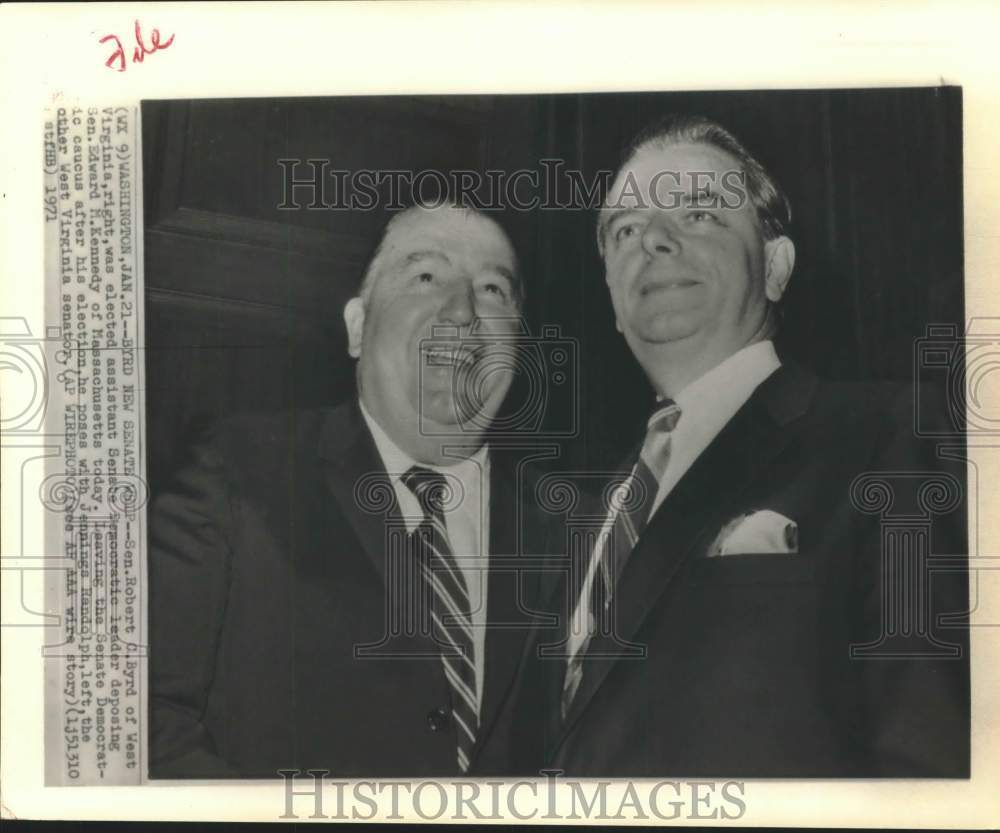 1971 Press Photo West Virginia Senators Robert C.Byrd &amp; Jennings Randolph - Historic Images