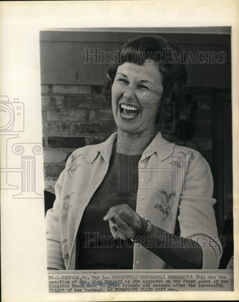 1961 Mrs. Alan Shepard Greets Newsmen at home after Husband's Flight-Historic Images