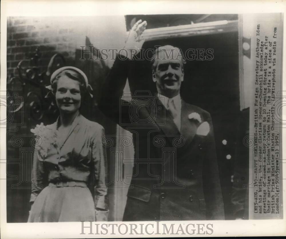 1952 British Foreign Secretary Anthony Eden and his Bride Clarissa-Historic Images