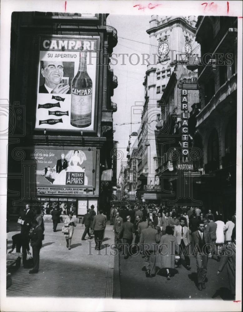 1962 People Walking Streets of Buenos Aires in Calle Florida - Historic Images