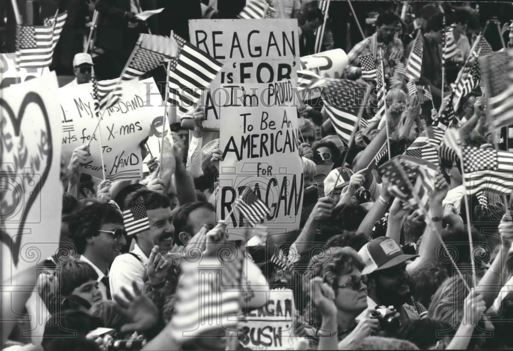 1984  pro-Reagan presidential election rally, Corpus Christi, Texas - Historic Images