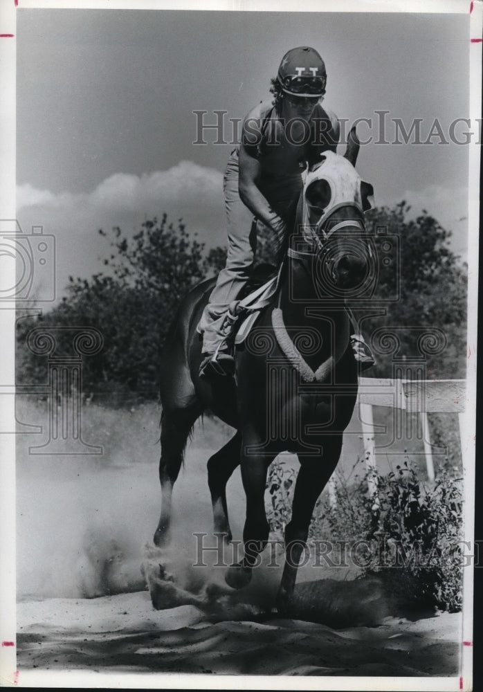 1979 Racehorse & Jockey Get Track Exercise - Historic Images