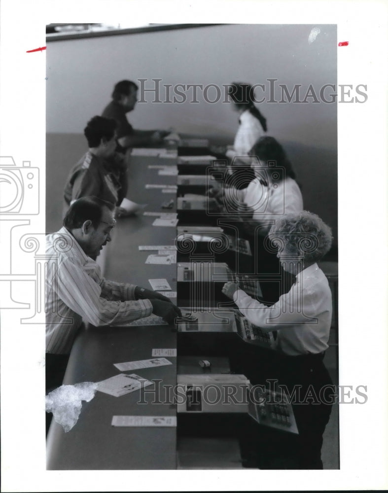 1992 Cashier desk for Dog Race Track, Texas - Historic Images