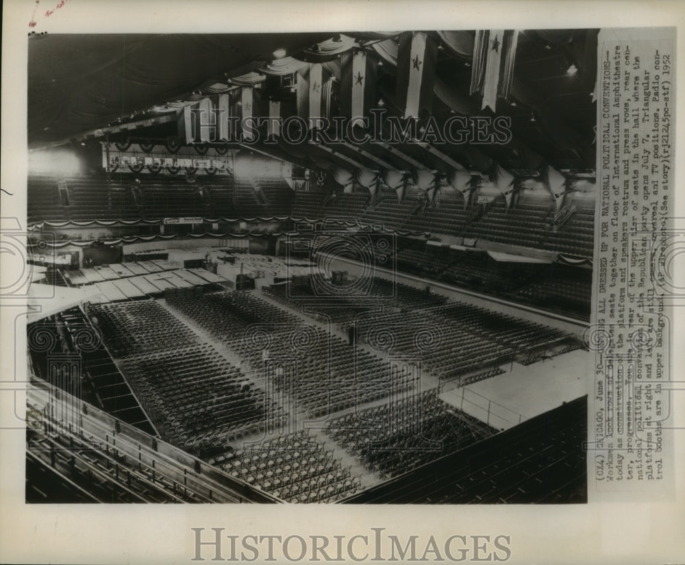 1952 Chicago Hall Dressed Up For Republican Political Convention. - Historic Images