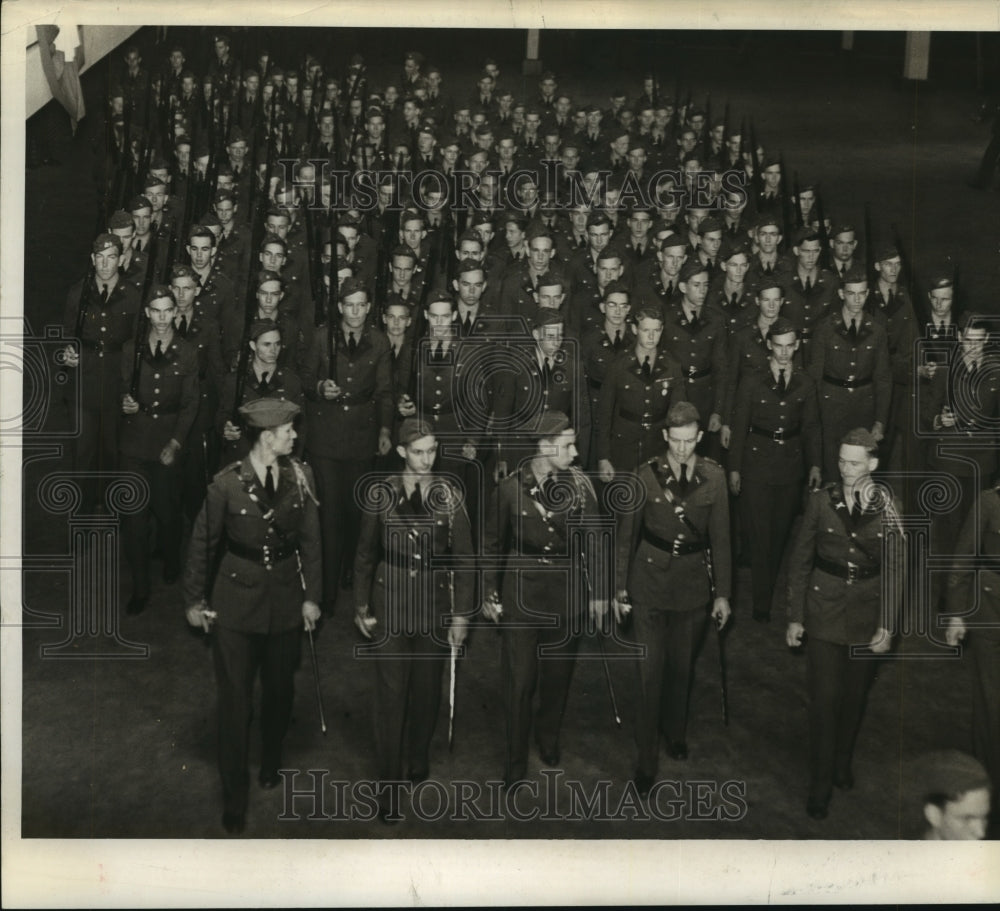 1942 Members of Houston R.O.T.C. gather at Coliseum - Historic Images