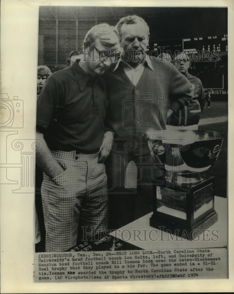1974 Football Coaches Lou Holtz & Bill Yoeman, Bluebonnet Bowl - Historic Images
