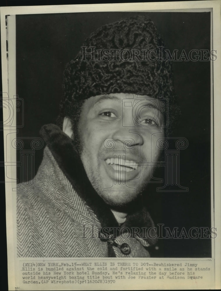 1970 Boxer Jimmy Ellis is bundled against the cold at New York - Historic Images