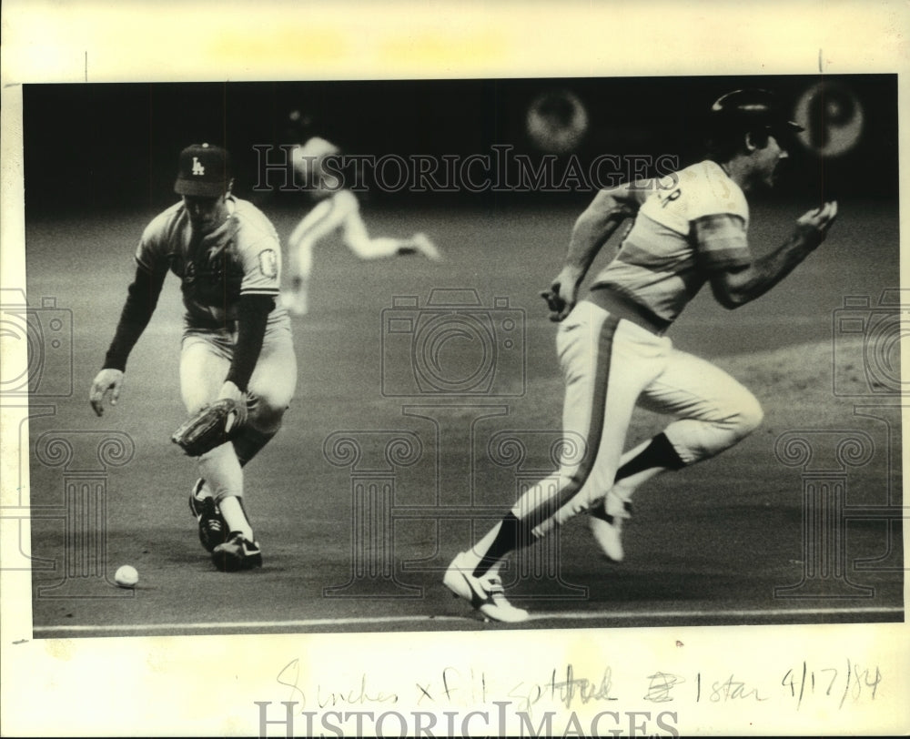 1984 Press Photo Los Angeles&#39; Orel Hershisher and Houston Astros Phil Garner- Historic Images