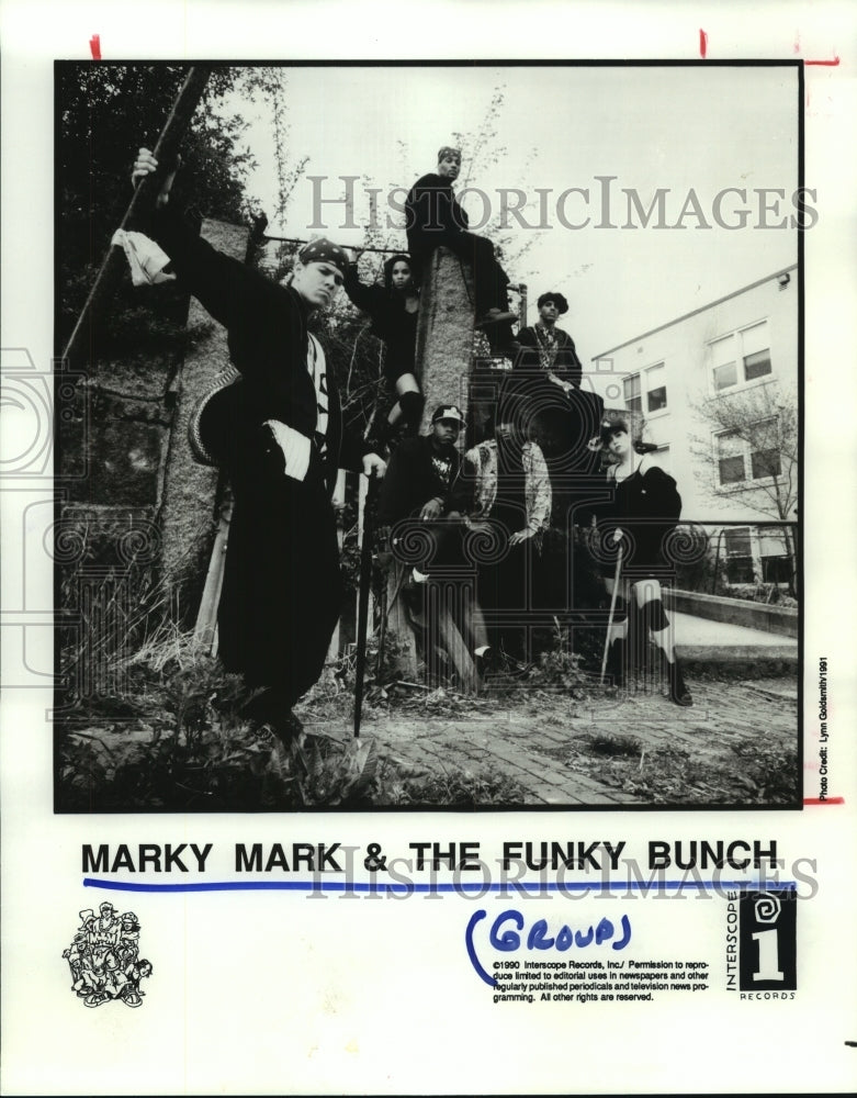 1991 Press Photo Musical Group Marky Mark &amp; The Funky Bunch. - Historic Images