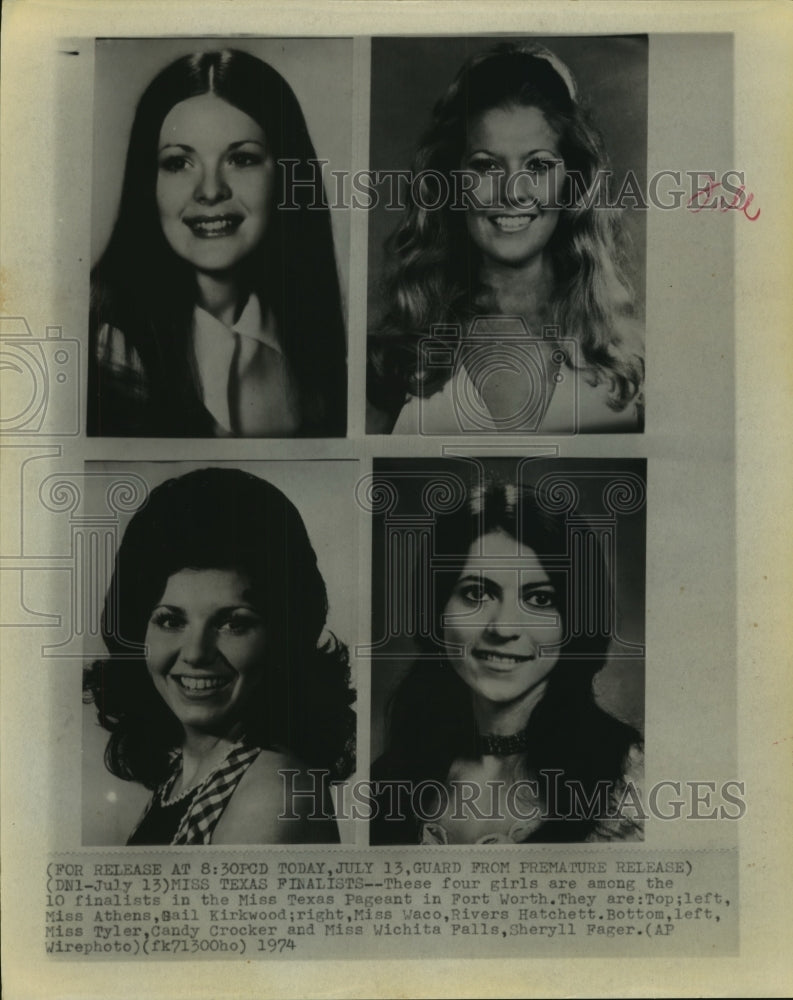 1974 The four girls of the Miss Texas pageant in Fort Worth - Historic Images