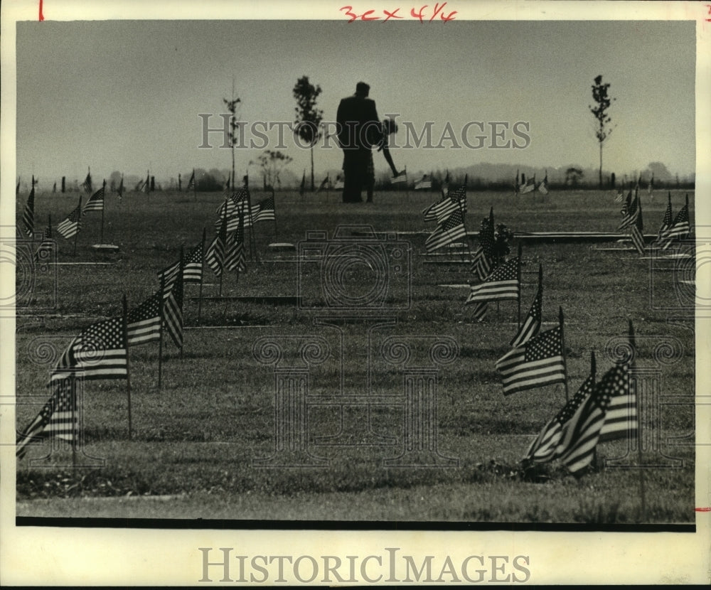 1968 American Legion Honoring Veterans With Flags on Memorial Day. - Historic Images