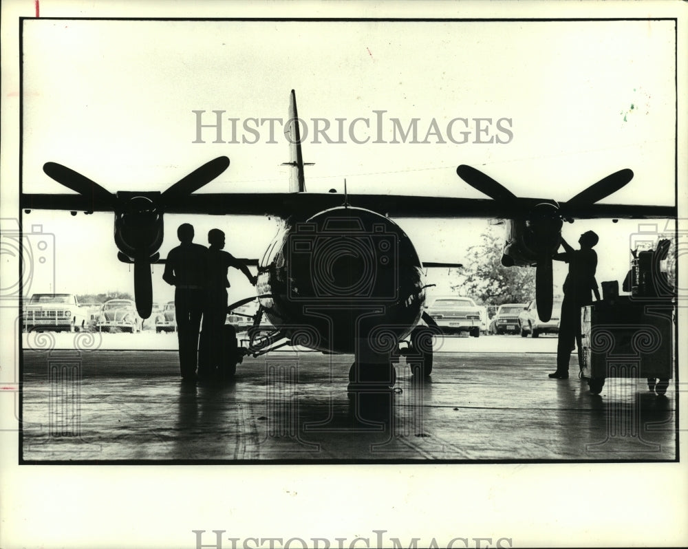 1973 Press Photo Mitsubishi Co. Aircraft on a Plant Runway in Texas. - hcx11512 - Historic Images
