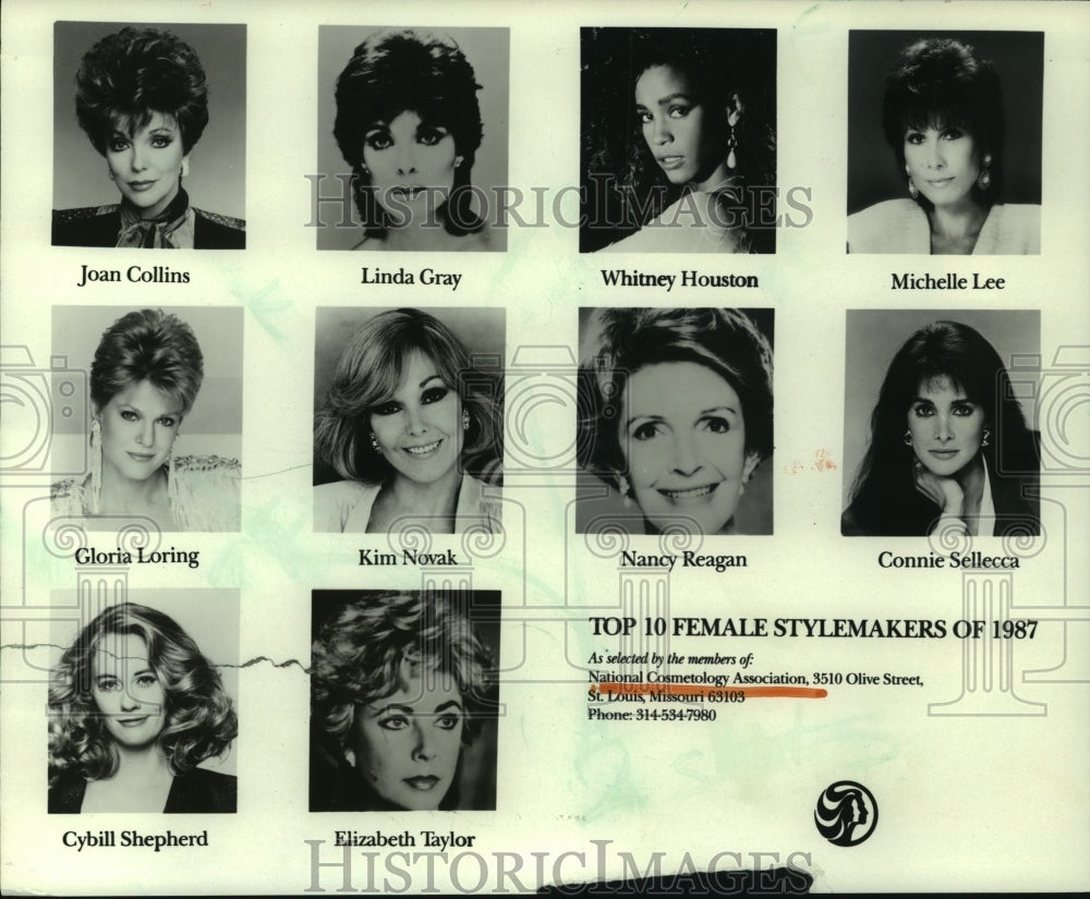 1987 Top 10 Female Stylemakers chosen by National Cosmetology Assoc - Historic Images