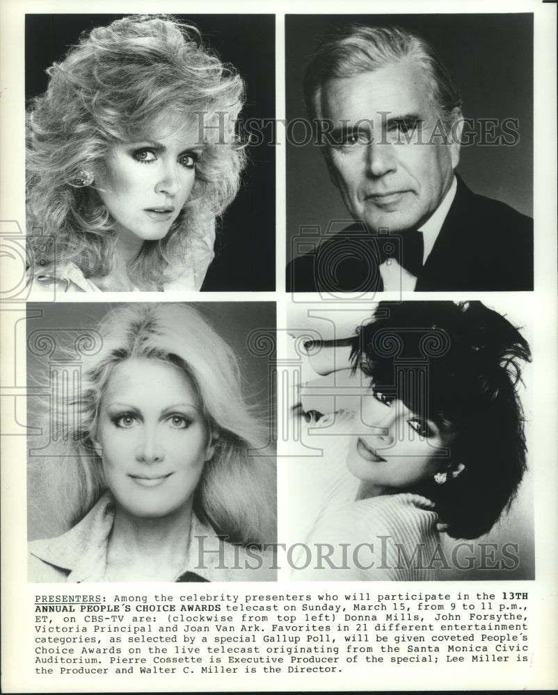 1987 Actor Celebrity Presenters for the People's Choice Awards Show - Historic Images