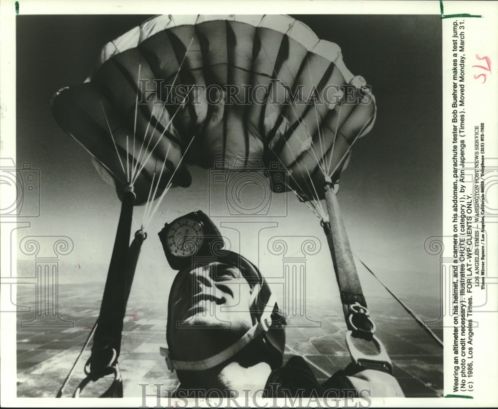 1986 Parachute Tester Bob Buehrer Makes Living Testing Parachutes - Historic Images