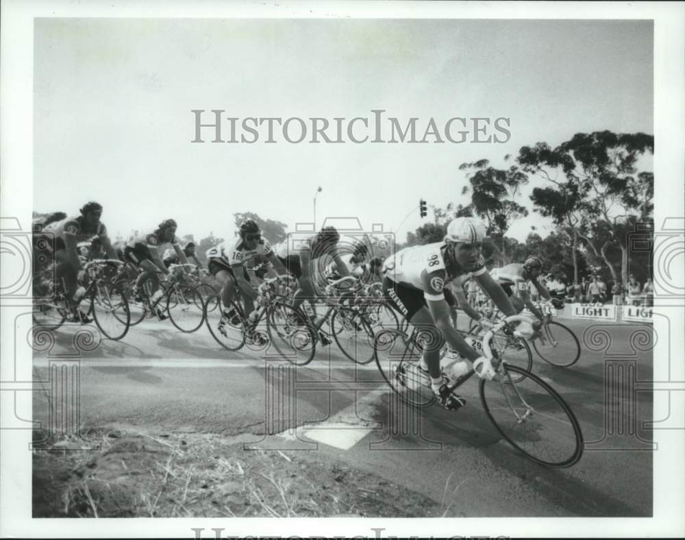 1983 Cyclists Practice During Pre-Olympic Cycling event, Los Angeles - Historic Images