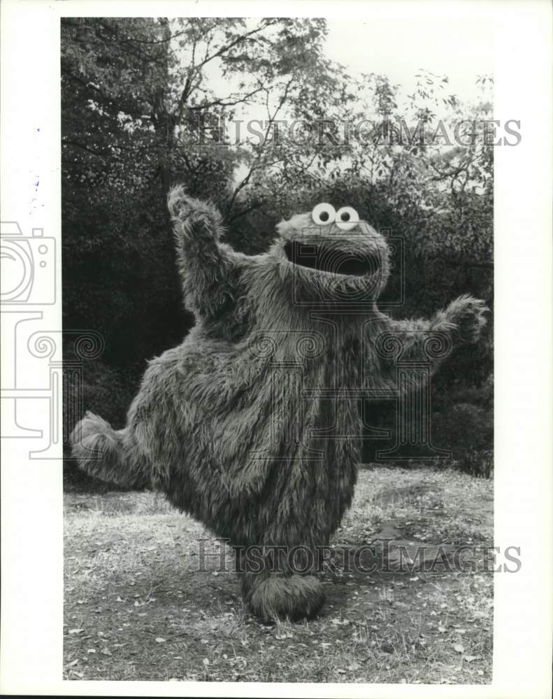 1994 Press Photo Sesame Street's Cookie Monster stands outside - hcx17652 - Historic Images