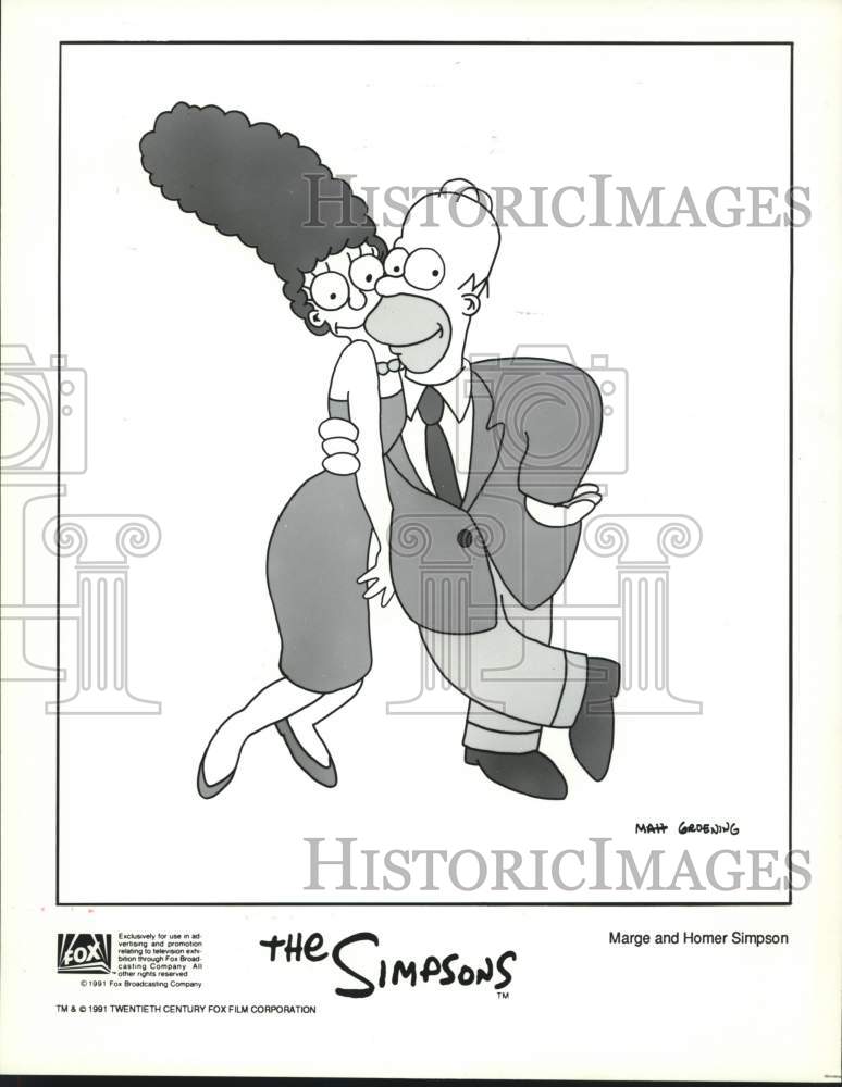 1991 Scene from animated TV show "The Simpsons" - Historic Images