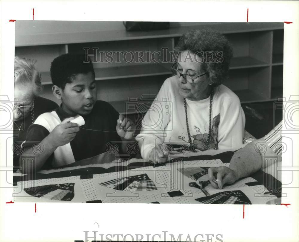 1990 Independent School District Students Work With Seniors, Texas - Historic Images