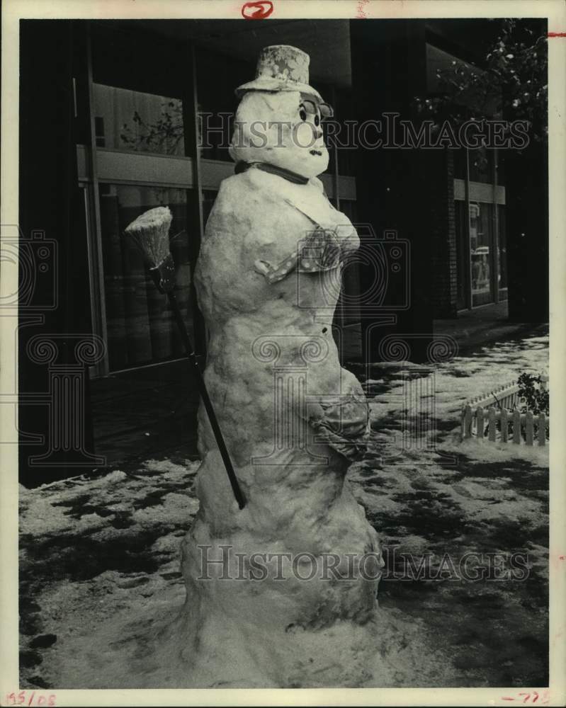 1973 Snowwoman in Bikini After Snowstorm in Houston, Texas - Historic Images